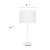 Simple Designs - Stick Lamp with Fabric Shade - White - Left View