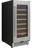 Thor Kitchen - 33 Bottle Built-in Dual Zone Wine and Beverage Cooler - Stainless Steel - Left View