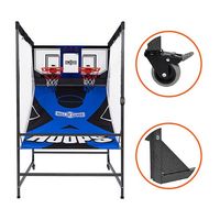 Hall of Games - Premium Arcade Cage Basketball Game - Black/Blue - Left View