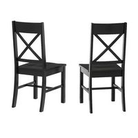 Walker Edison - Modern Farmhouse X-Back Dining Chairs, Set of 2 - Antique Black - Left View