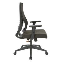 Office Star Products - Vertical Mesh Back Chair with Fabric Seat - Black Frame/Black Linen - Left View