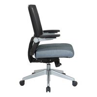Office Star Products - Manager's Chair with Breathable Mesh Back and Fabric Seat with a Silver Ba... - Left View