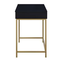 OSP Home Furnishings - Modern Life Desk in Finish With Gold Metal Legs - Black - Left View