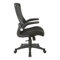 Office Star Products - Screen Back Manager's Chair in Mesh Seat with PU Padded Flip Arms with Sil... - Left View