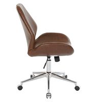 OSP Home Furnishings - Chatsworth Office Chair in Faux Leather with Chrome Base - Saddle - Left View