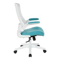 Office Star Products - White Screen Back Manager's Chair - Linen Turquoise - Left View