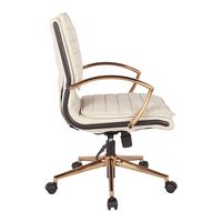 OSP Home Furnishings - Mid-Back Faux Leather Chair with Gold Finish in Faux Leather - Cream - Left View