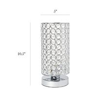 Elegant Designs - Elipse Crystal Bedside Nightstand Cylindrical Uplight Table Lamp - Chrome - Left View