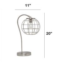 Lalia Home - Arched Metal Cage Table Lamp - Brushed Nickel - Left View