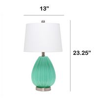 Lalia Home - Pleated Table Lamp with Fabric Shade - White - Left View