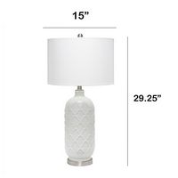 Lalia Home - Argyle Classic Table Lamp with Fabric Shade - White - Left View