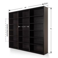 Atlantic - Oskar 540 Wall Mounted Media Storage Cabinet - Brown - Left View
