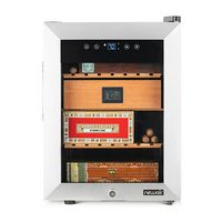 NewAir - 250 Count Cigar Humidor with Opti-Temp Heating and Cooling Function, Spanish Cedar Shelv... - Left View