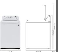 LG - 4.3 Cu. Ft. High-Efficiency Top Load Washer with TurboDrum Technology - White - Left View