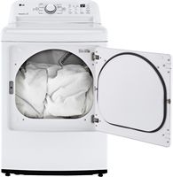 LG - 7.3 Cu. Ft. Electric Dryer with Sensor Dry - White - Left View