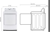 LG - 7.3 Cu. Ft. Gas Dryer with Sensor Dry - White - Left View