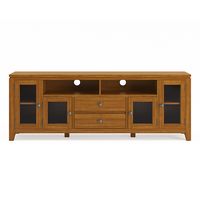 Simpli Home - Cosmopolitan SOLID WOOD 72 inch Wide Contemporary TV Media Stand in Light Golden Br... - Left View