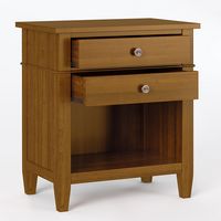 Simpli Home - Night Stand, Bedside table - Light Golden Brown - Left View