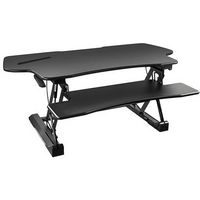 Mount-It! - Extra Wide Height Adjustable Standing Desk Converter - Black - Left View