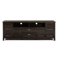 Simpli Home - Burlington Solid Wood 72 inch Wide Transitional TV Media Stand For TVs up to 80 inc... - Left View