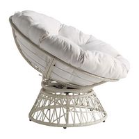 OSP Home Furnishings - Papasan Chair - White - Left View