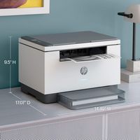 HP - LaserJet M234dw Wireless Black-and-White Laser Printer - White & Slate - Left View