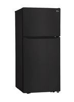 LG - 20.2 Cu. Ft. Top-Freezer Refrigerator - Black - Left View