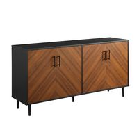 58” Mid Century Modern Faux Bookmatch Buffet - Left View