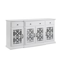 Walker Edison - Classic Fretwork Storage Sideboard - White - Left View