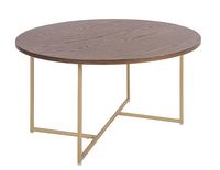Elle Decor - Ines Round Coffee Table - Walnut - Left View