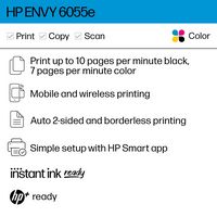 HP - ENVY 6055e Wireless Inkjet Printer with 3 months of Instant Ink Included with HP+ - White - Left View