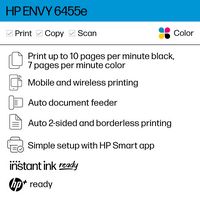 HP - ENVY 6455e Wireless All-In-One Inkjet Printer with 3 months of Instant Ink Included with HP+... - Left View