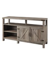 Walker Edison - Modern Farmhouse Barn Door Highboy TV Stand for TVs up to 65