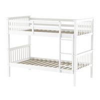 Walker Edison - Solid Wood Twin over Twin Mission Design Bunk Bed - White - Left View