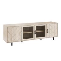 Walker Edison - Modern Herringbone TV Stand for TVs up to 80” - Birch - Left View