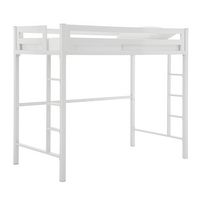 Walker Edison - Premium Deluxe Twin Metal Loft Bed - White - Left View