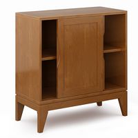 Simpli Home - Harper Low Storage Cabinet - Teak Brown - Left View