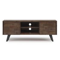 Simpli Home - Lowry TV Media Stand - Rustic Natural Aged Brown - Left View