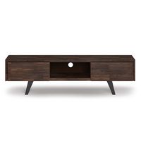 Simpli Home - Lowry 72 inch TV Media Stand - Distressed Charcoal Brown - Left View