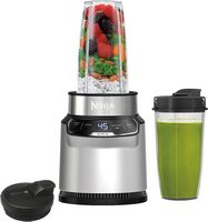 Ninja - Nutri-Blender Pro Personal Blender with Auto-iQ - Cloud Silver - Left View