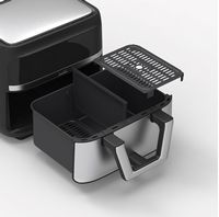 bella PRO - 9-qt. TriZone Touchscreen Air Fryer with Dual Flex Basket - Stainless Steel - Left View