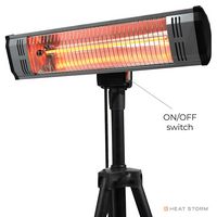 Heat Storm - Infrared Heater and Tripod combo - SILVER - Left View