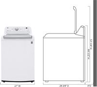 LG - 5.0 Cu. Ft. High-Efficiency Top Load Washer with 6Motion Technology - White - Left View