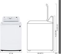 LG - 4.5 Cu. Ft. High-Efficiency Top Load Washer with TurboDrum Technology - White - Left View