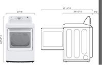 LG - 7.3 Cu. Ft. Electric Dryer with Sensor Dry - White - Left View