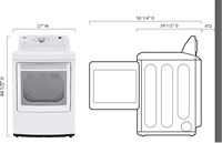LG - 7.3 Cu. Ft. Smart Gas Dryer with Sensor Dry - White - Left View