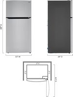 LG - 23.8 Cu. Ft. Top Freezer Refrigerator with Internal Water Dispenser - Stainless Steel - Left View