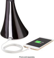 OttLite - Swerve LED Desk Lamp with USB Charging - Black - Left View