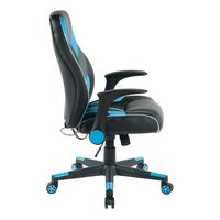 OSP Home Furnishings - Output Gaming Chair in Black Faux Leather  with Controllable RGB LED Light... - Left View