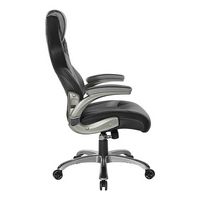 OSP Home Furnishings - Oversite Gaming Chair in Faux Leather - Gray - Left View